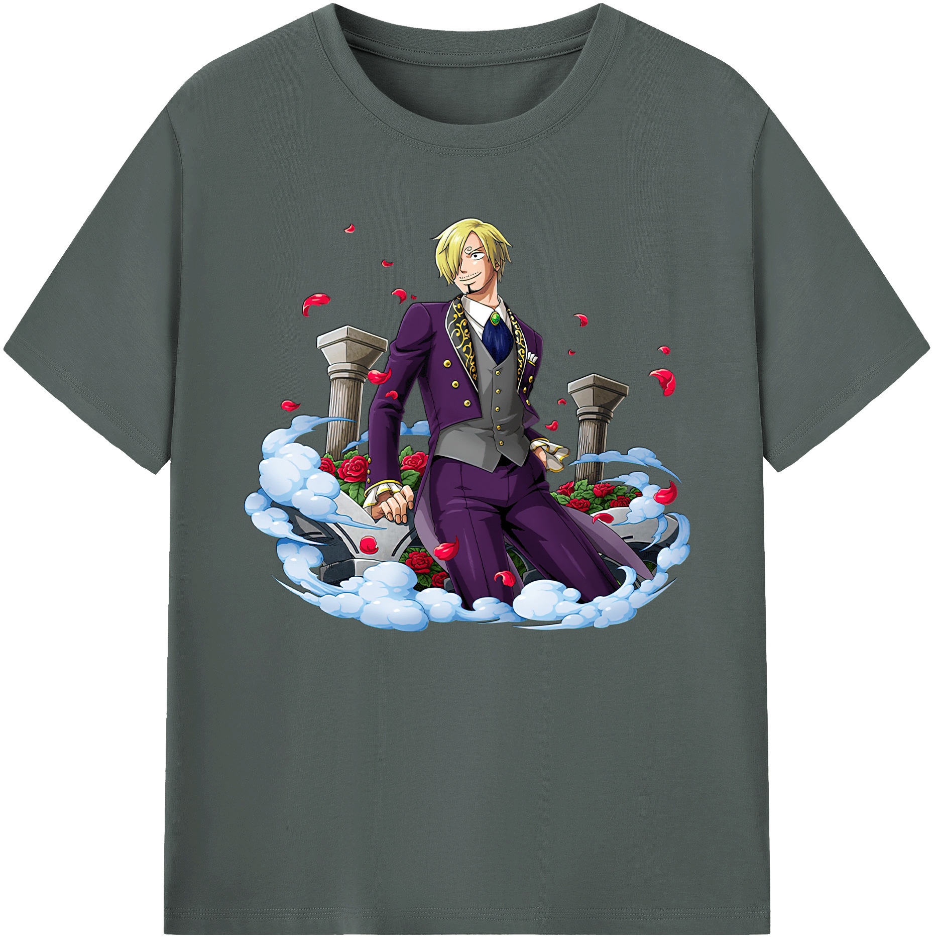 （画像用） ワンピース サンジ ONE PIECE Sanji 綿100％ メンズ半袖Tシャツ｜肌触りやわらか＆通気性